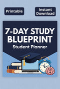 7 Days Study Blueprint Planer for special gift for Student